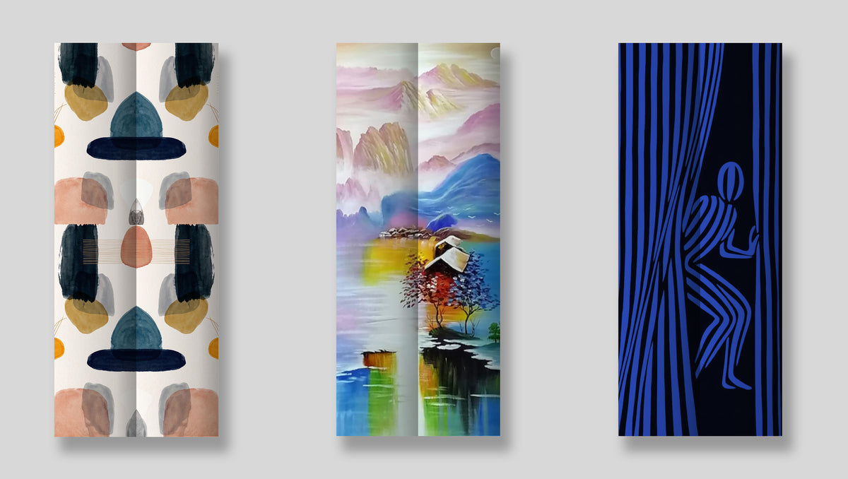 Set Tende a Vetro Personalizzate ( grafica personalizzata / stone + watercolor + flower )