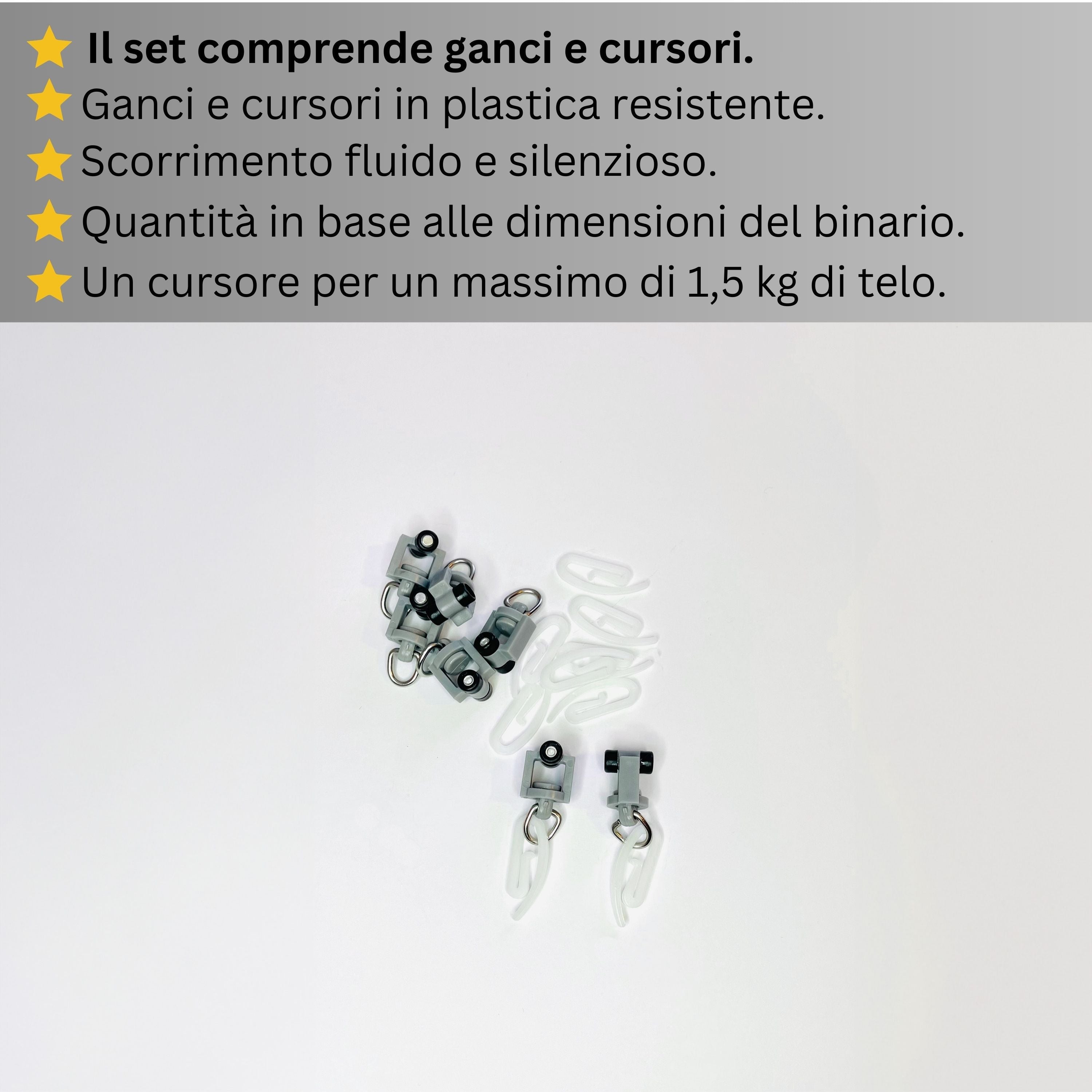 Binario per Tende, Singolo, color Argento, a Parete – Misure Personalizzate, Design Moderno ed Elegante