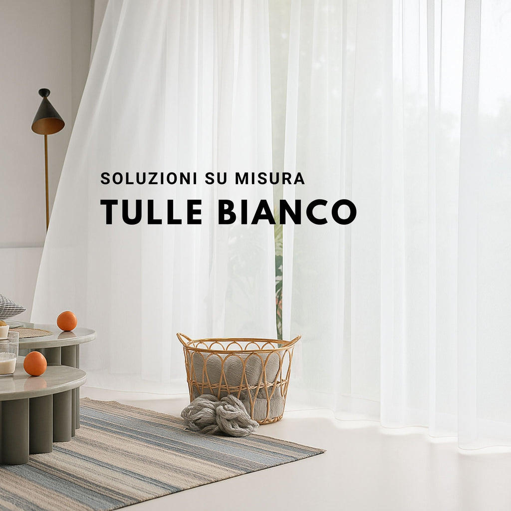 Tenda Velata Bianca Premium, Tenda in Voile Bianco Trasparente, Tenda a Pieghe Fisse, Tenda Velata Bianca a Onda Perfetta - Su Misura