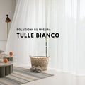 Tenda Velata Bianca Premium, Tenda in Voile Bianco Trasparente, Tenda a Pieghe Fisse, Tenda Velata Bianca a Onda Perfetta - Su Misura