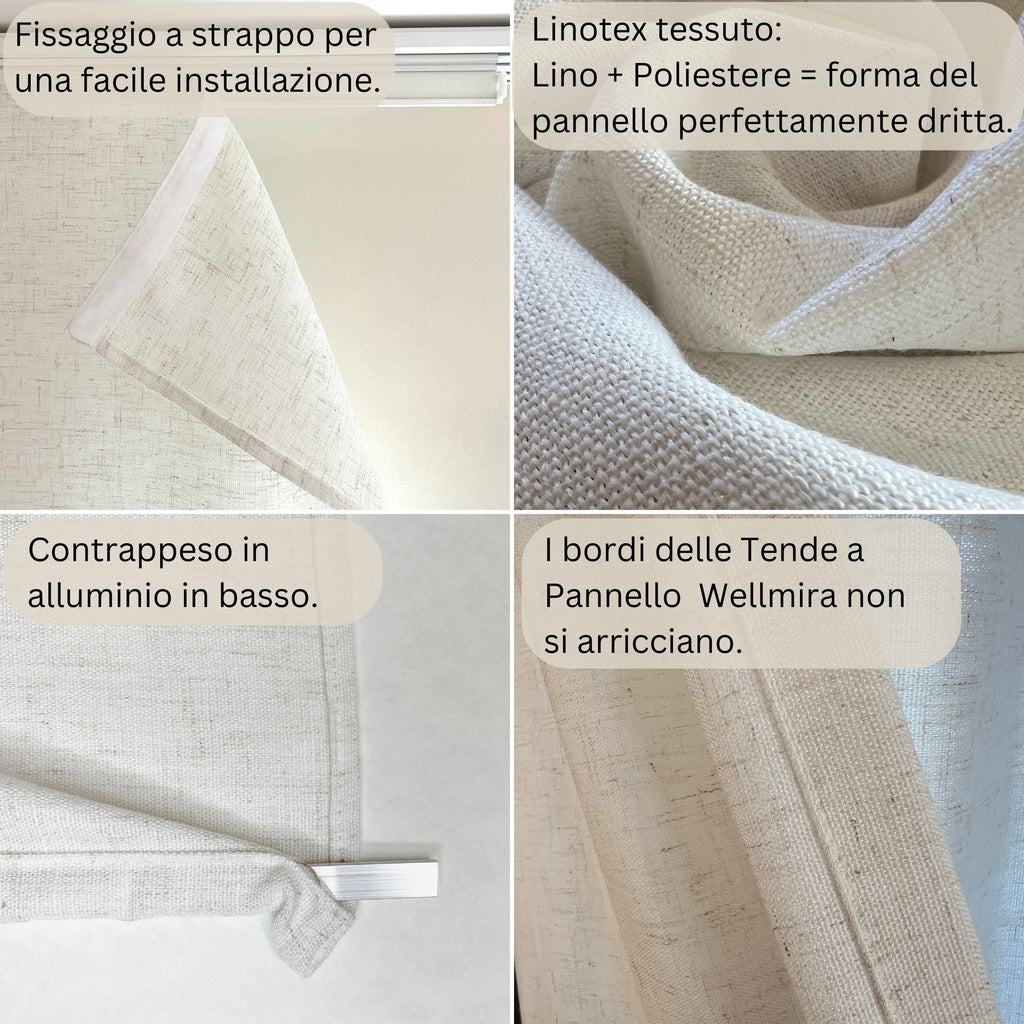 Tenda a Pannello in Linotex per Porta Finestra, Tende a Pannello Scorrevole moderne ideali per ampie vetrate, Alta Qualità