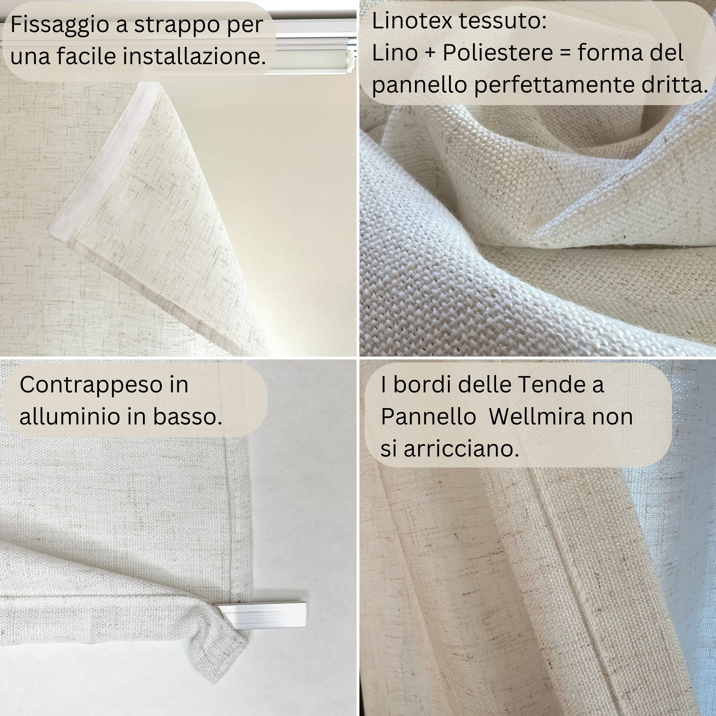 Tenda a Pannello in Linotex per Porta Finestra, Tende a Pannello Scorrevole moderne ideali per ampie vetrate, Alta Qualità