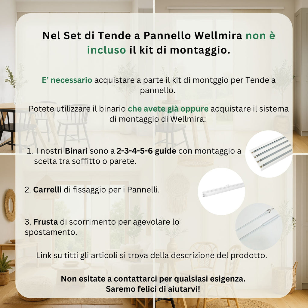 Tenda a Pannello in Linotex per Porta Finestra, Tende a Pannello Scorrevole moderne ideali per ampie vetrate, Alta Qualità