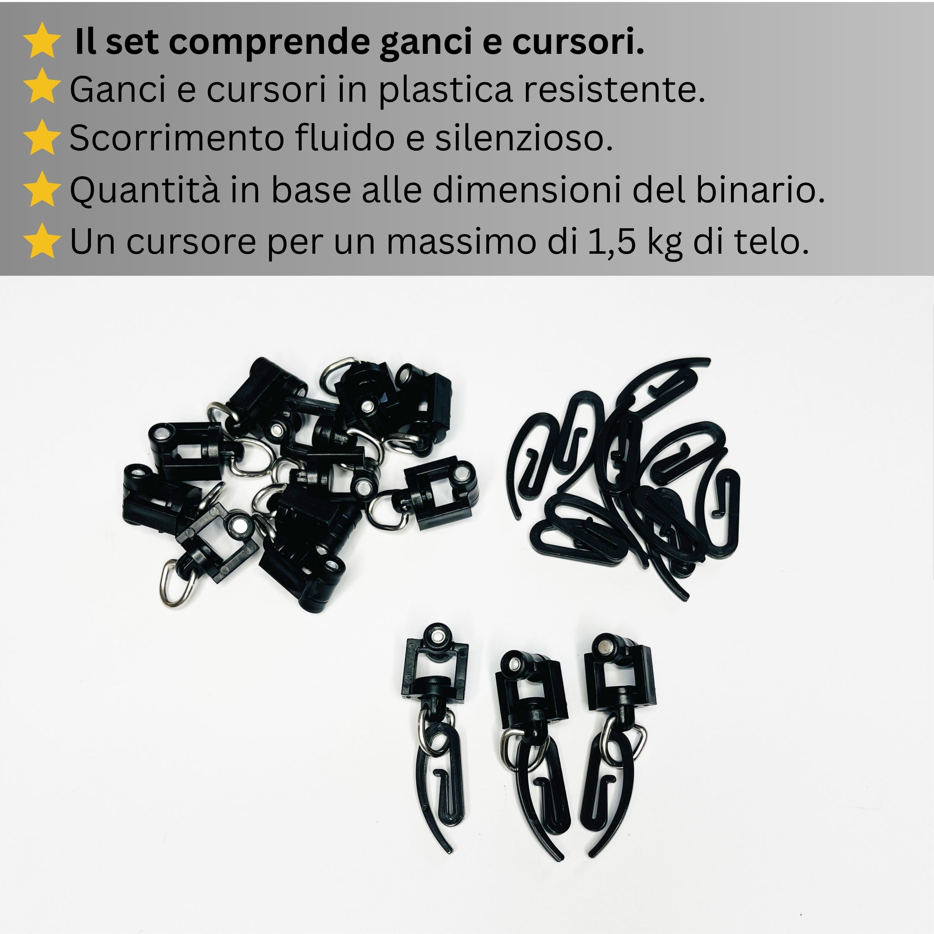 Binario Doppio per Tende, color Nero Opaco, a Parete – Misure Personalizzate, Design Moderno e Funzionale