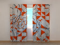 Foto Tende Forme Geometriche Astratte Rosse e Nere