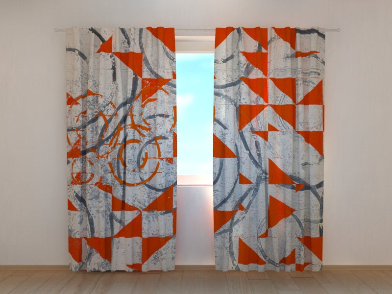 Foto Tende Forme Geometriche Astratte Rosse e Nere