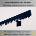 Binario per Tende, Singolo, color Nero Opaco, a Parete – Misure Personalizzate, Design Moderno e Versatile
