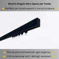 Binario per Tende, Singolo, color Nero Opaco, a Soffitto – Misure Personalizzate, Design Moderno e Funzionale