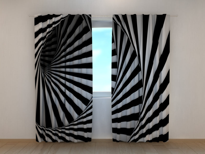 Foto Tende Spirale in Bianco e Nero