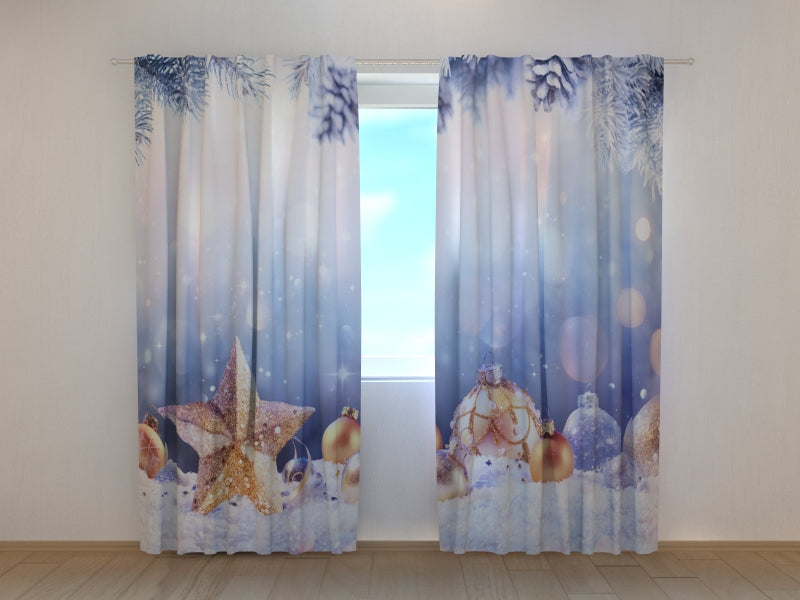 Foto Tende Natale Stella d'Oro e Neve
