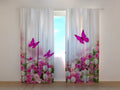 Foto Tende Farfalle Cremisi e Fiori