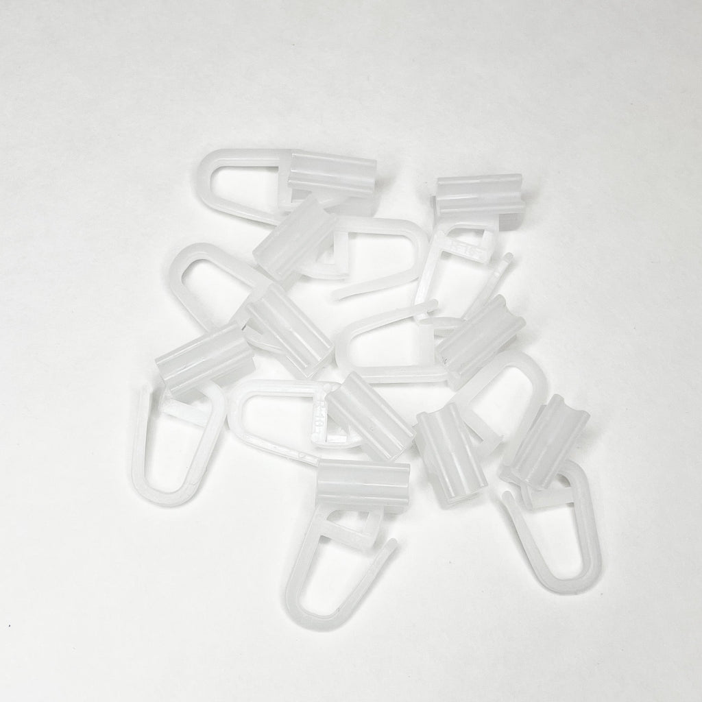 Gancetti per tende in plastica bianca, confezione da 10 pezzi
