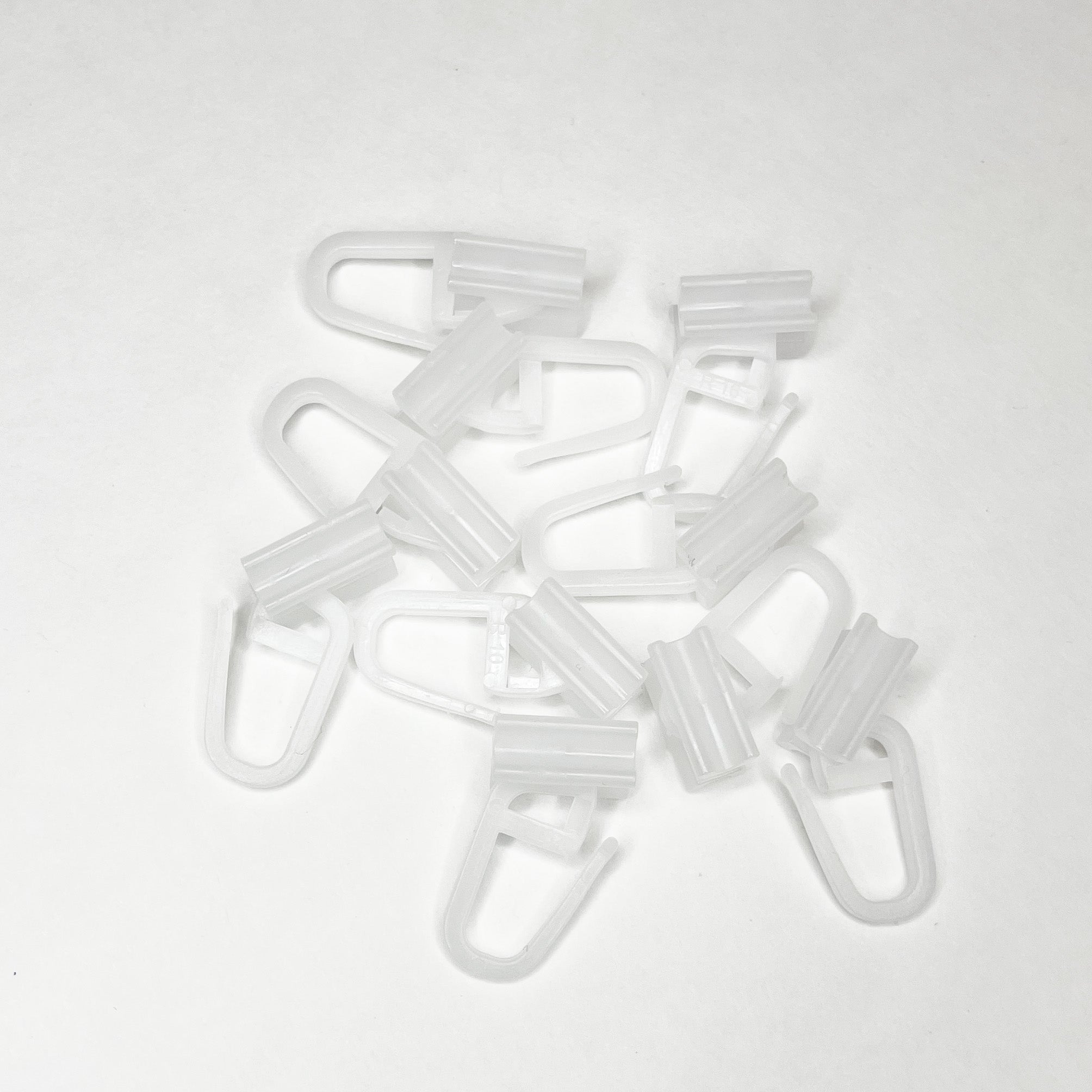 Gancetti per tende in plastica bianca, confezione da 10 pezzi