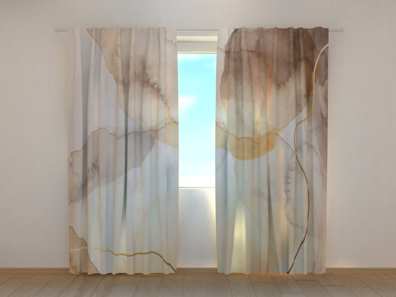 Foto Tende Delicato Acquerello in Beige e Marrone