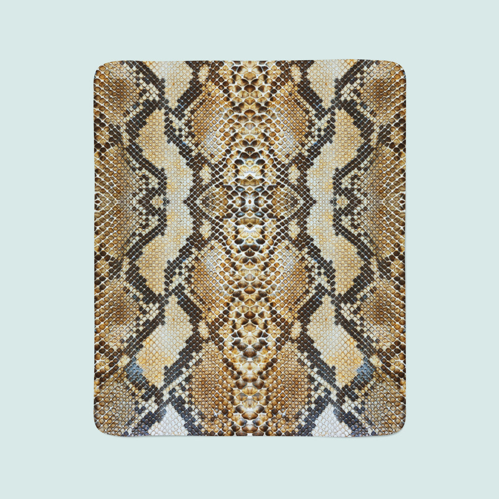 Coperta in Flanella Pelle di Serpente Marrone