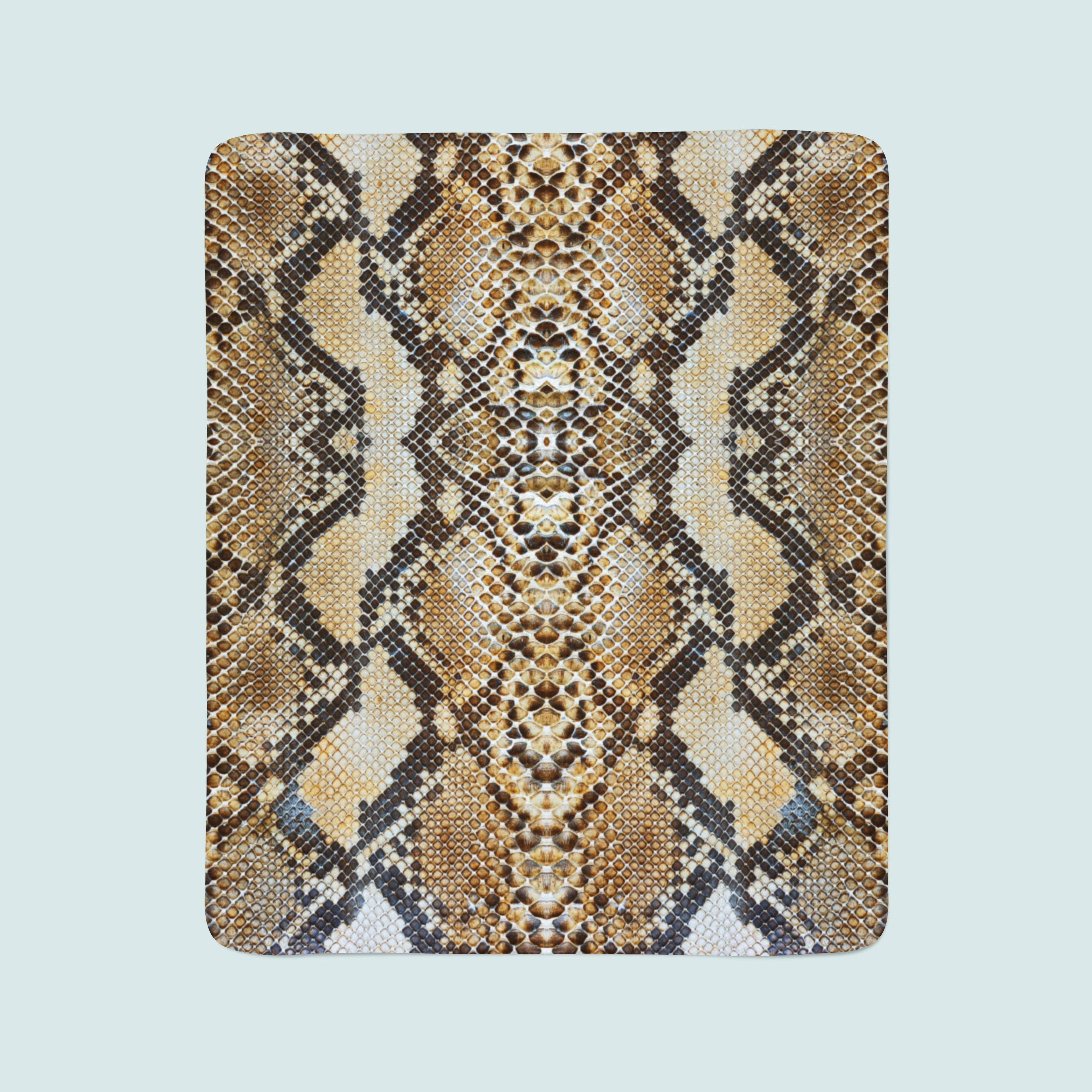 Coperta in Flanella Pelle di Serpente Marrone