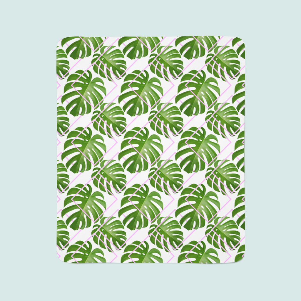 Coperta in Flanella Foglie di Palma Tropicali