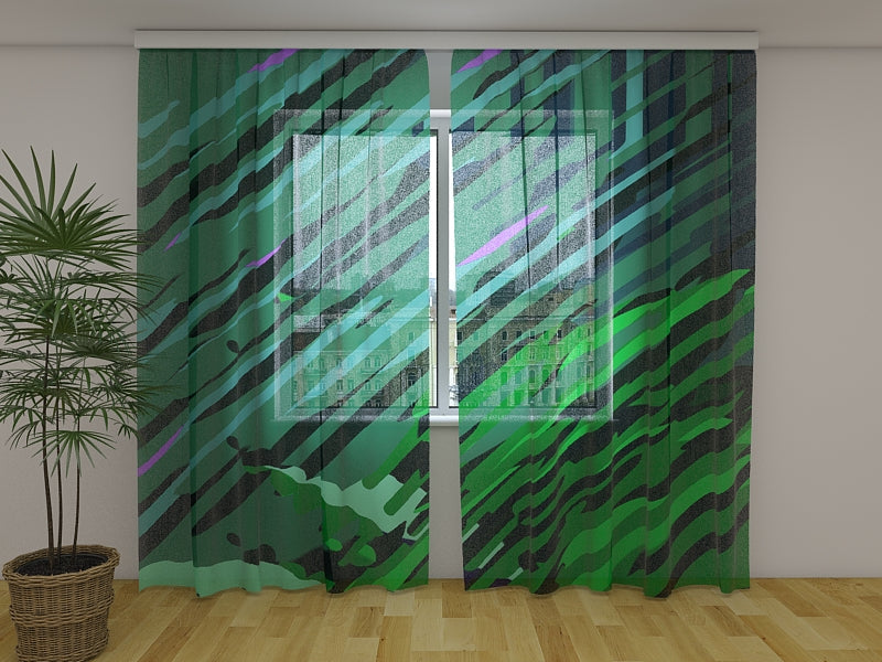 Foto Tende Graziosa Illustrazione Verde