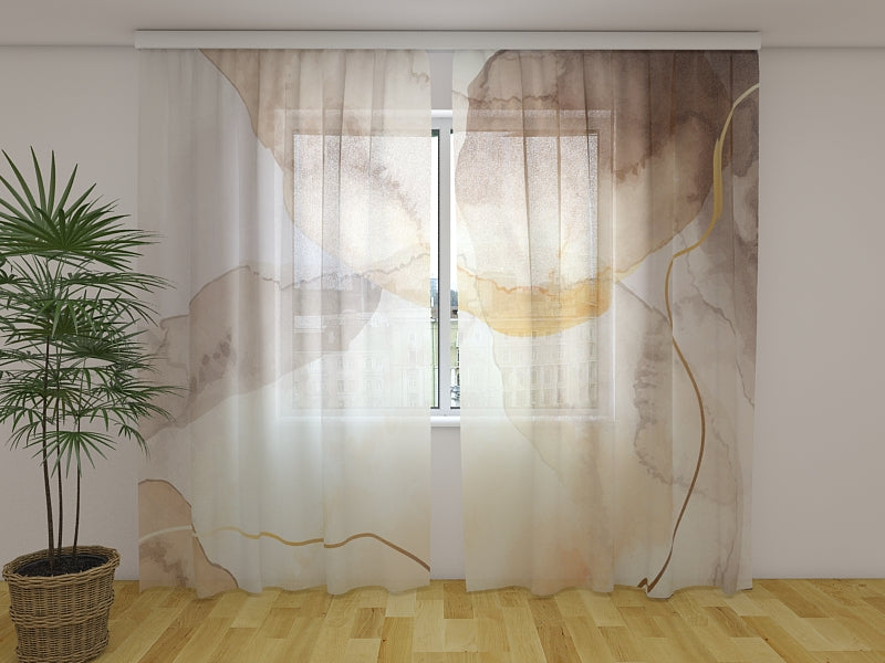 Foto Tende Delicato Acquerello in Beige e Marrone