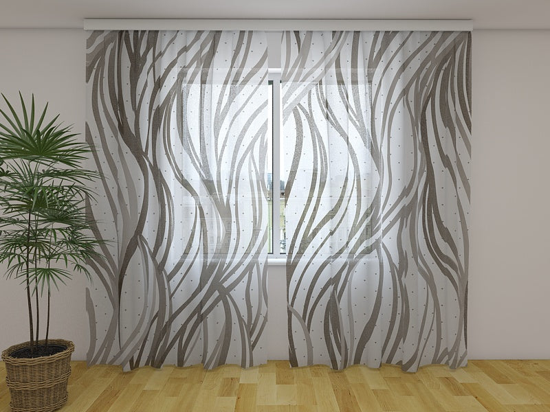 Foto Tende Onde Grigie Astratte
