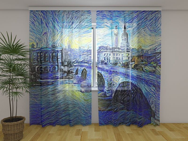 Foto Tende London Bridge stile Van Gogh