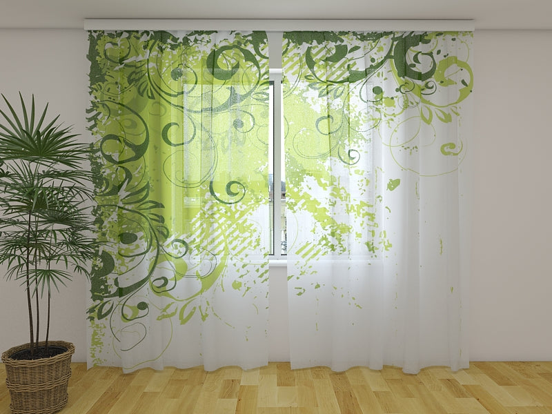 Foto Tende Meravigliosa Astrazione Verde