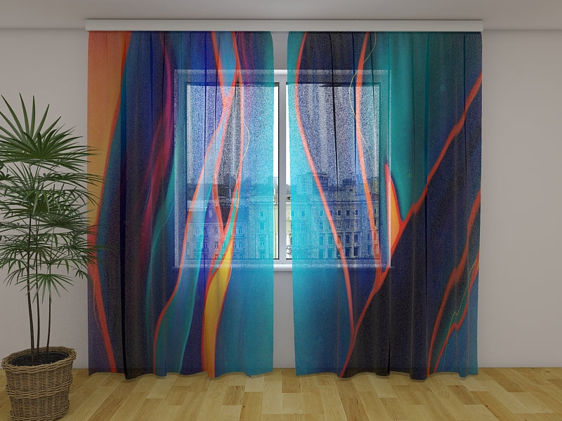 Foto Tende Spettacolare Illustrazione Blu