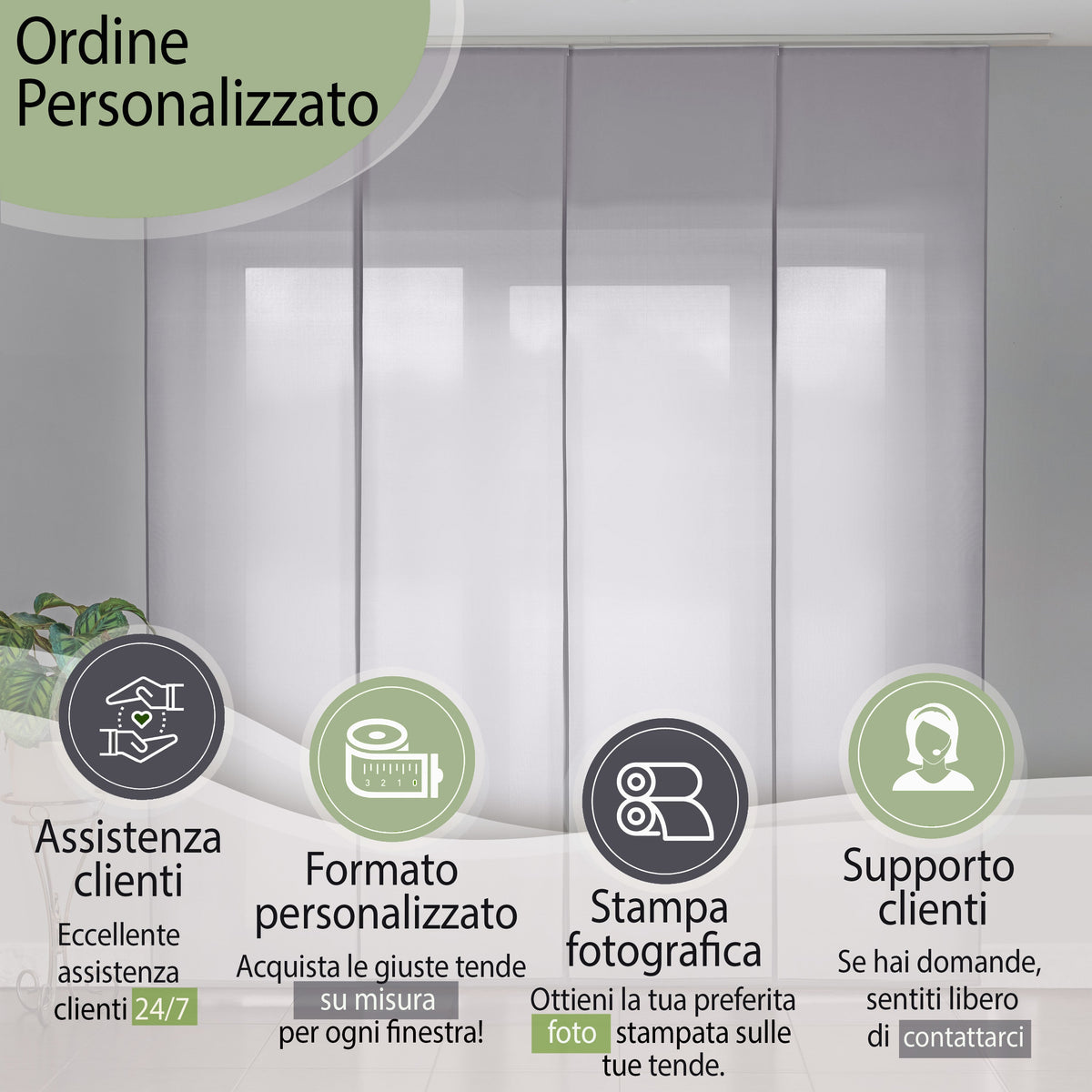 Tenda a Pannello Colore Grigio Chiaro Screen