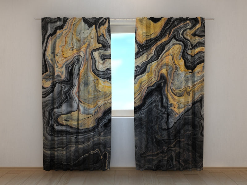 Foto Tende Marmo di Lusso Dorato e Nero