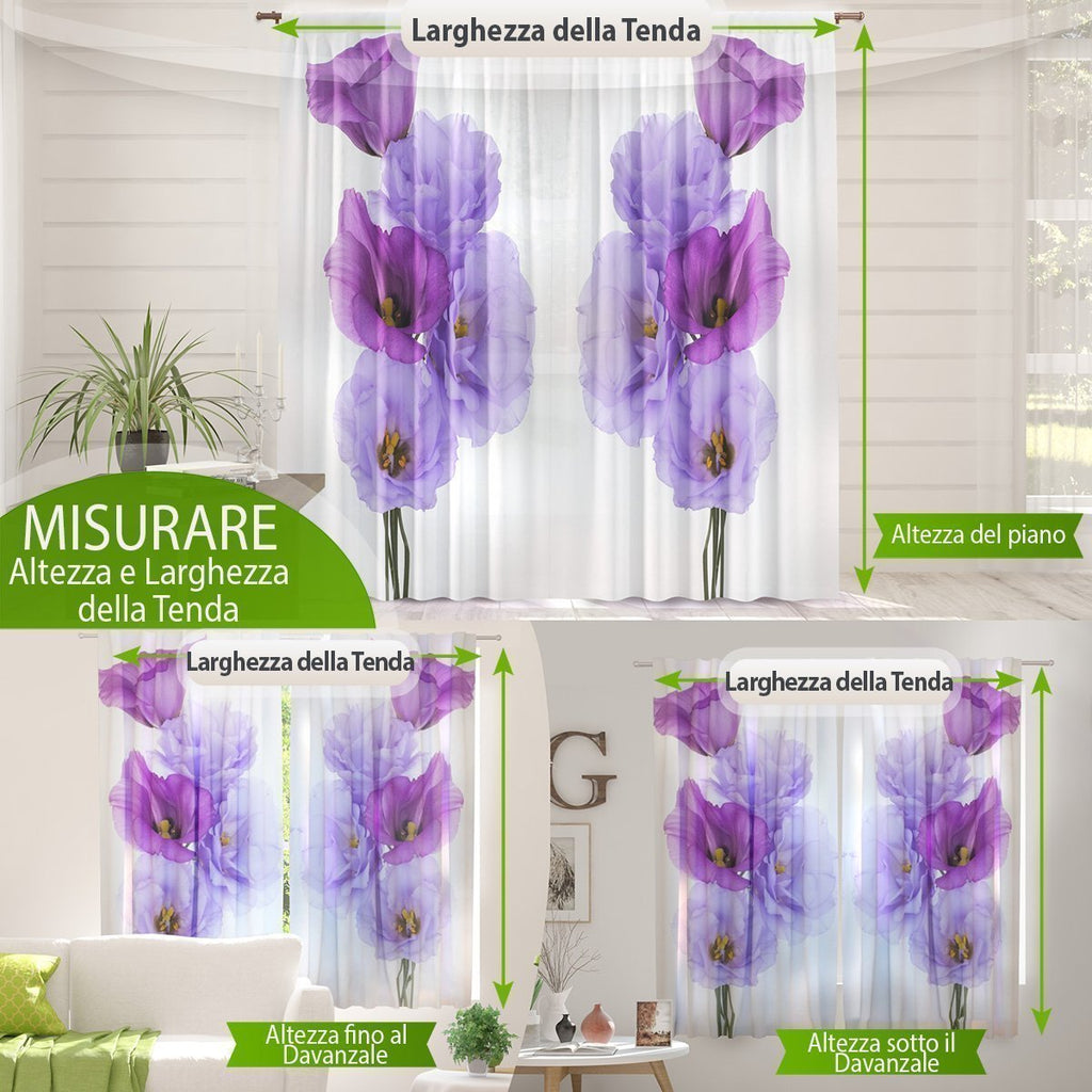 Foto Tende Orchidea Color Lampone su Legno Grigio