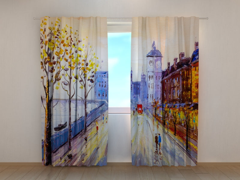 Foto Tende Pittura a Olio Vecchia Londra