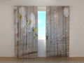 Foto Tende Orchidee e Strass su Seta Beige