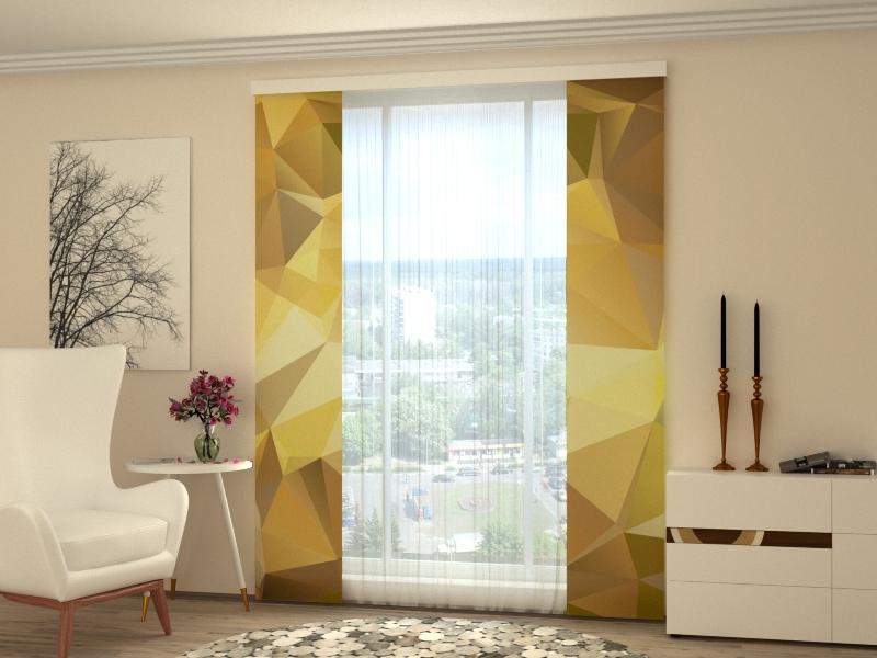Set di 2 Tende a Pannello Astrazione d'Oro