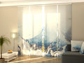 Set di 4 Tende a Pannello Incredibile Marmo Blu con Argento