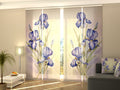 Set di 4 Tende a Pannello Delicate Iris Blu
