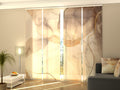 Set di 4 Tende a Pannello Delicato Acquerello in Beige e Marrone