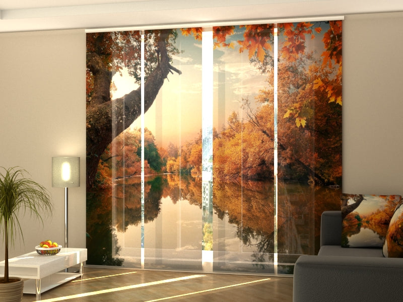 Set di 4 Tende a Pannello Delizioso Autunno Arancione