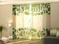 Set di 4 Tende a Pannello Ornamento Verde