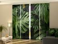 Set di 4 Tende a Pannello Foglie Tropicali Verdi