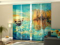 Set di 4 Tende a Pannello Bellissimo Lago Stile Impressionista