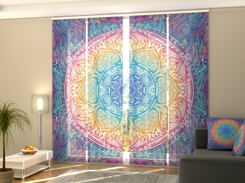 Set di 4 Tende a Pannello Mandala Indiano
