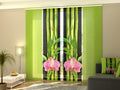 Set di 4 Tende a Pannello Orchidee e Bambù