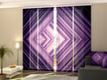 Set di 4 Tende a Pannello Rombo Viola