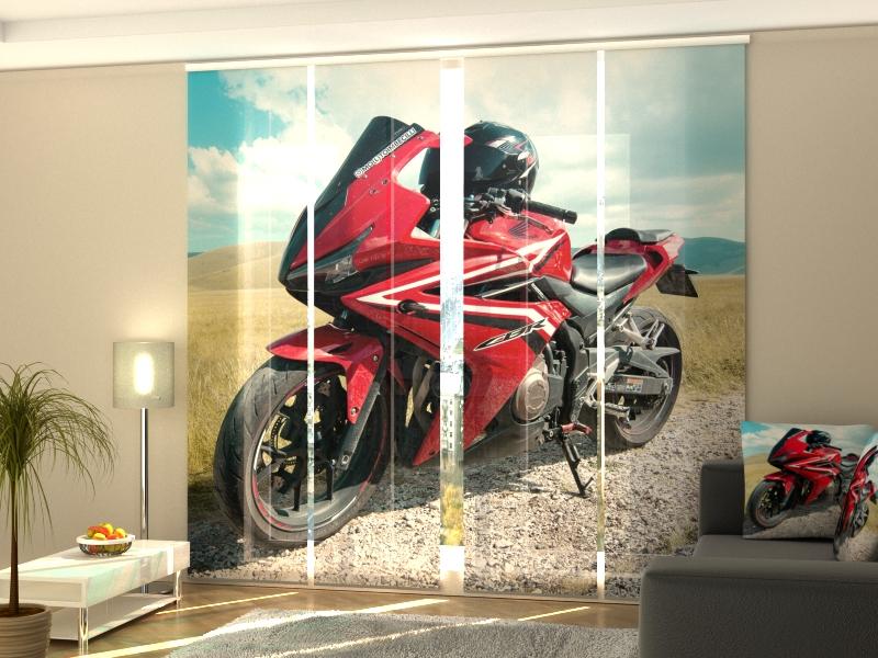 Set di 4 Tende a Pannello Moto Honda Rossa