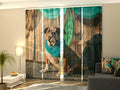 Set di 4 Tende a Pannello Cucciolo di Bulldog Inglese Elegante