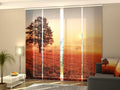 Set di 4 Tende a Pannello Tramonto e Albero