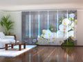 Set di 6 Tende a Pannello Orchidee Bianche su Marmo Grigio