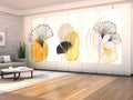 Set di 8 Tende a Pannello Elegante Fiore con Elementi Dorati