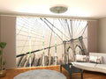 Set di 8 Tende a Pannello Ponte di Brooklyn Grigio