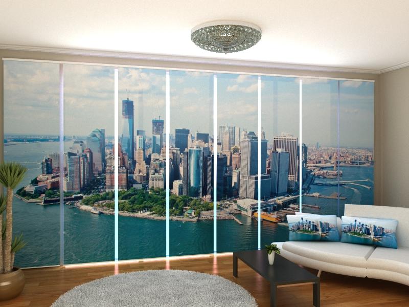 Set di 8 Tende a Pannello Vista di New York dalle Nuvole